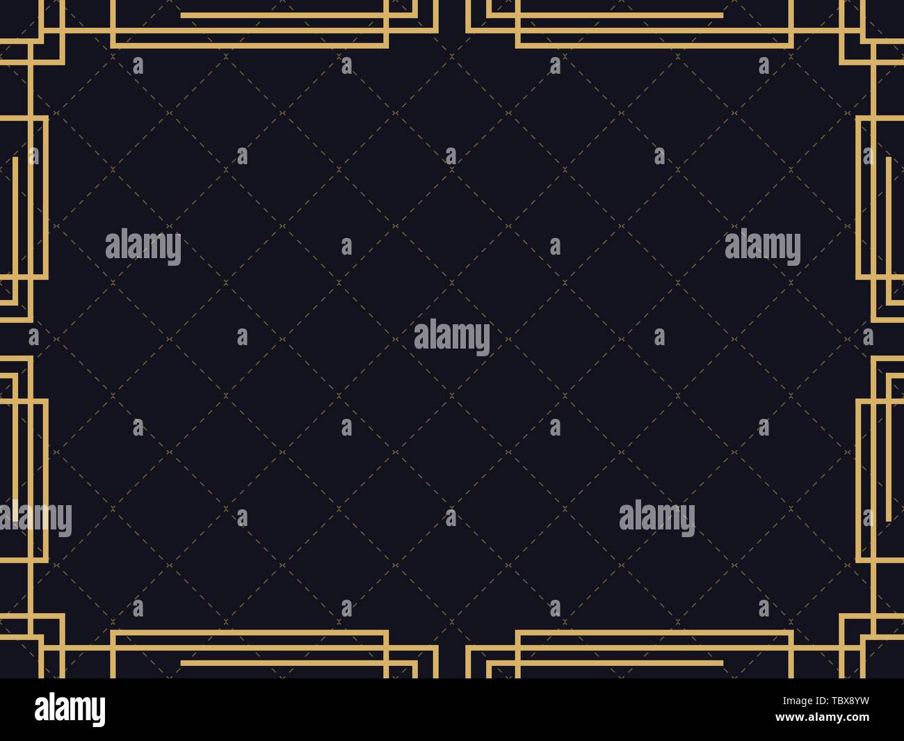 Art Deco Frame Vintage Linear Border Design A Template For Invitations Leaflets And Greeting Cards The Style Of The 19s And 1930s Vector Illust Stock Vector Image Art Alamy