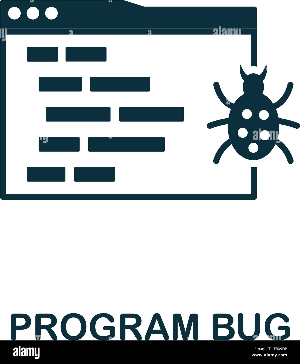 Program Bug icon. Creative element design from programmer icons collection. Pixel perfect Program Bug icon for web design, apps, software, print usage Stock Vector