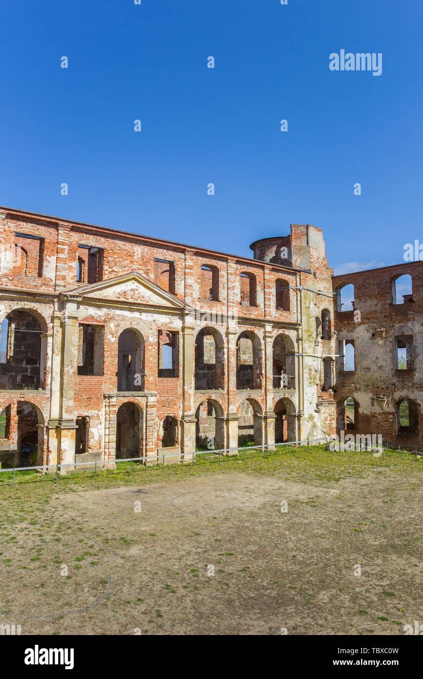 Ruins at the courtyard of the abbey in Dargun, Germany Stock Photo