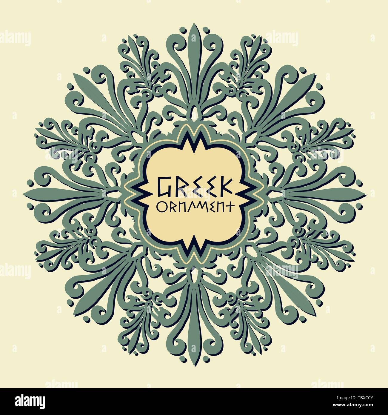 Greek Round Vector Greek round ornament. Round pattern. Vector isolated illustration Stock ...