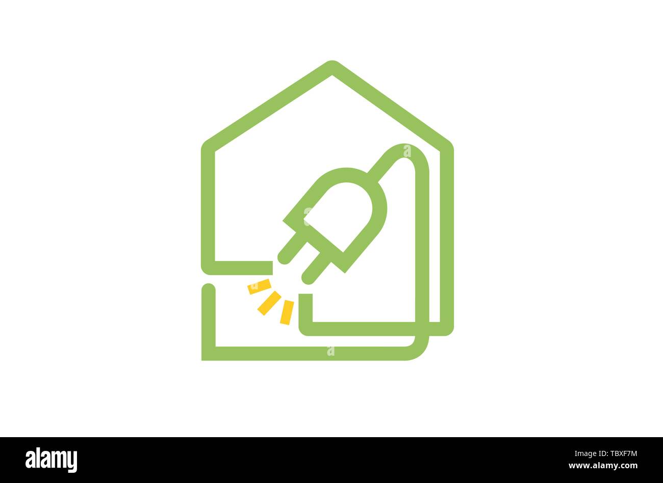 House Plug Logo Design Illustration Stock Vector