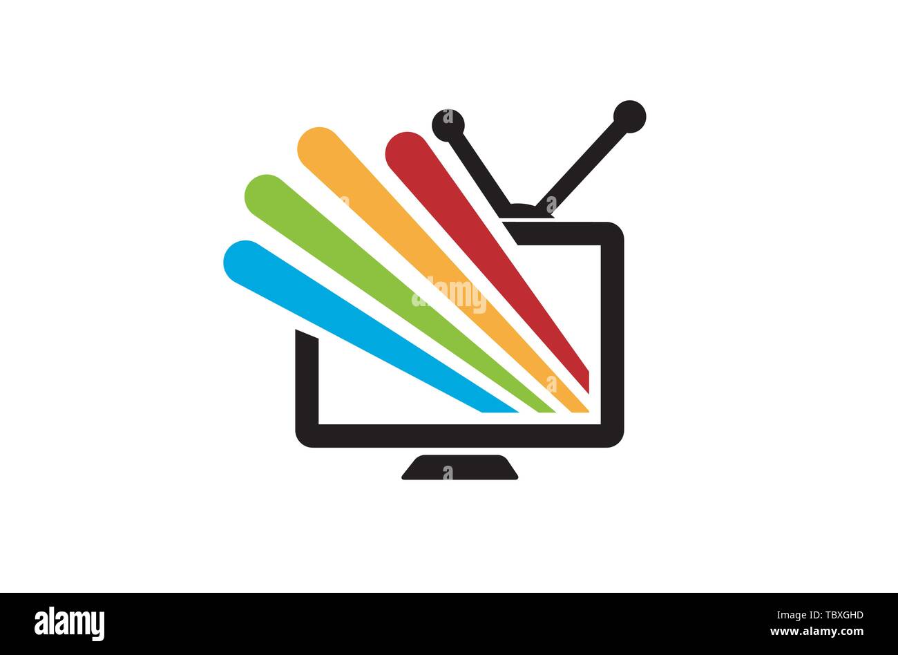 Colorful Screen Television Logo Vector Symbol Design Illustration Stock Vector