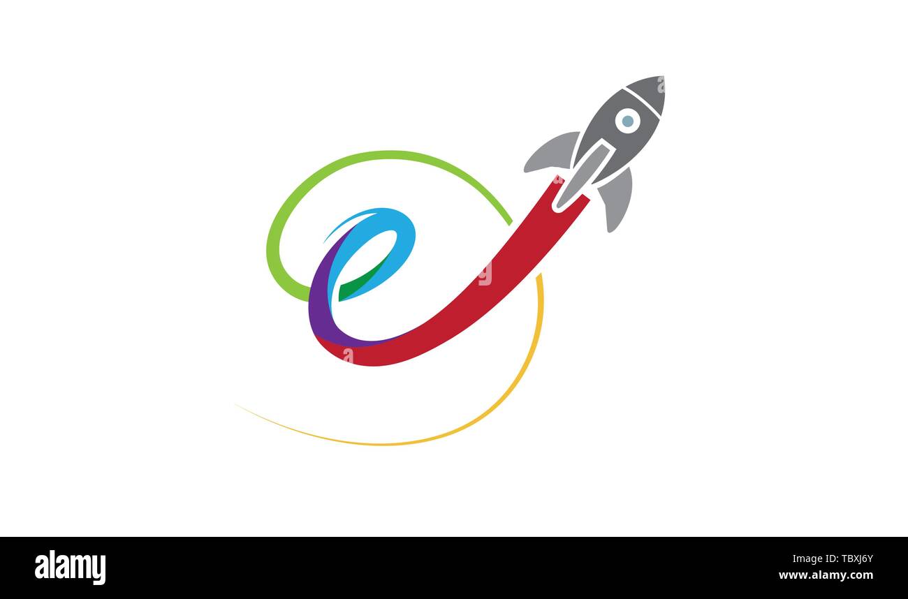 Rocket Up Logo Vector Symbol Design Illustration Stock Vector
