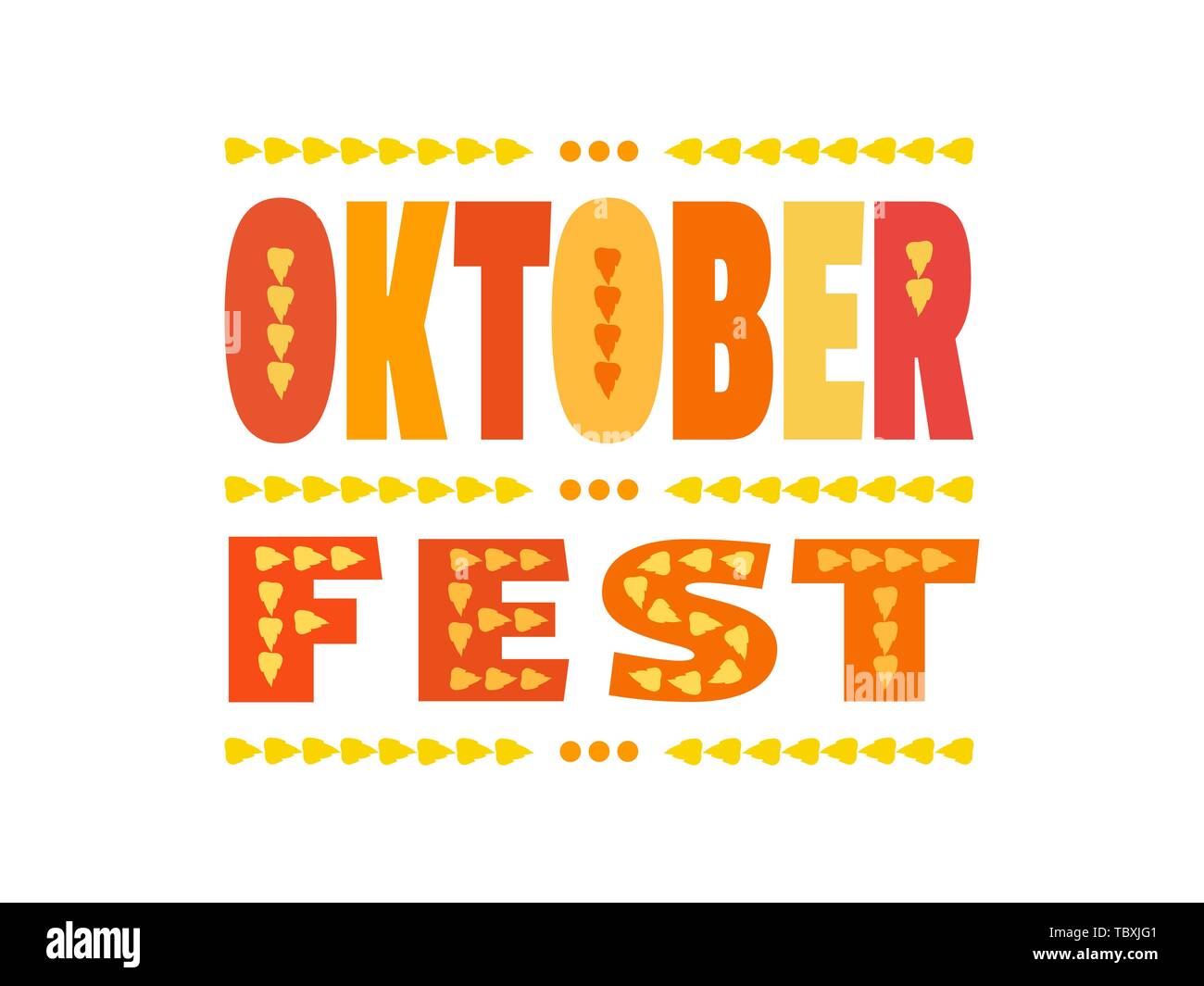 Oktoberfest hand drawn typographic design element Stock Vector