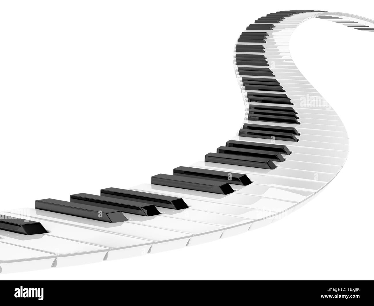 Piano keyboard spiral .Music concept .. Stock Photo