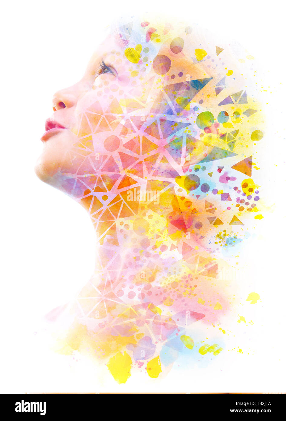 Paintography. Unique artistic effect brings techniques together Stock