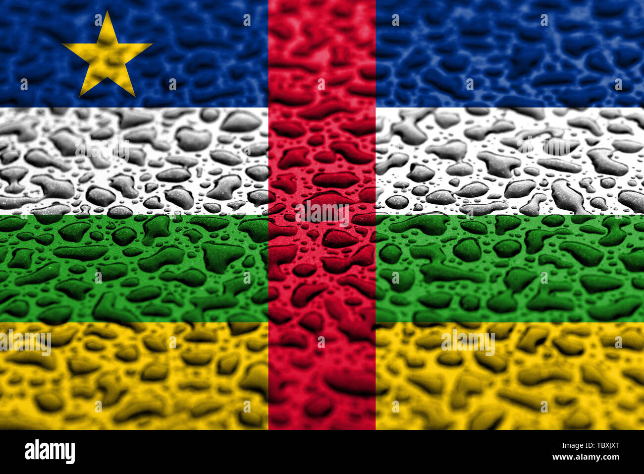 National flag of Central African Republic made of water drops ...