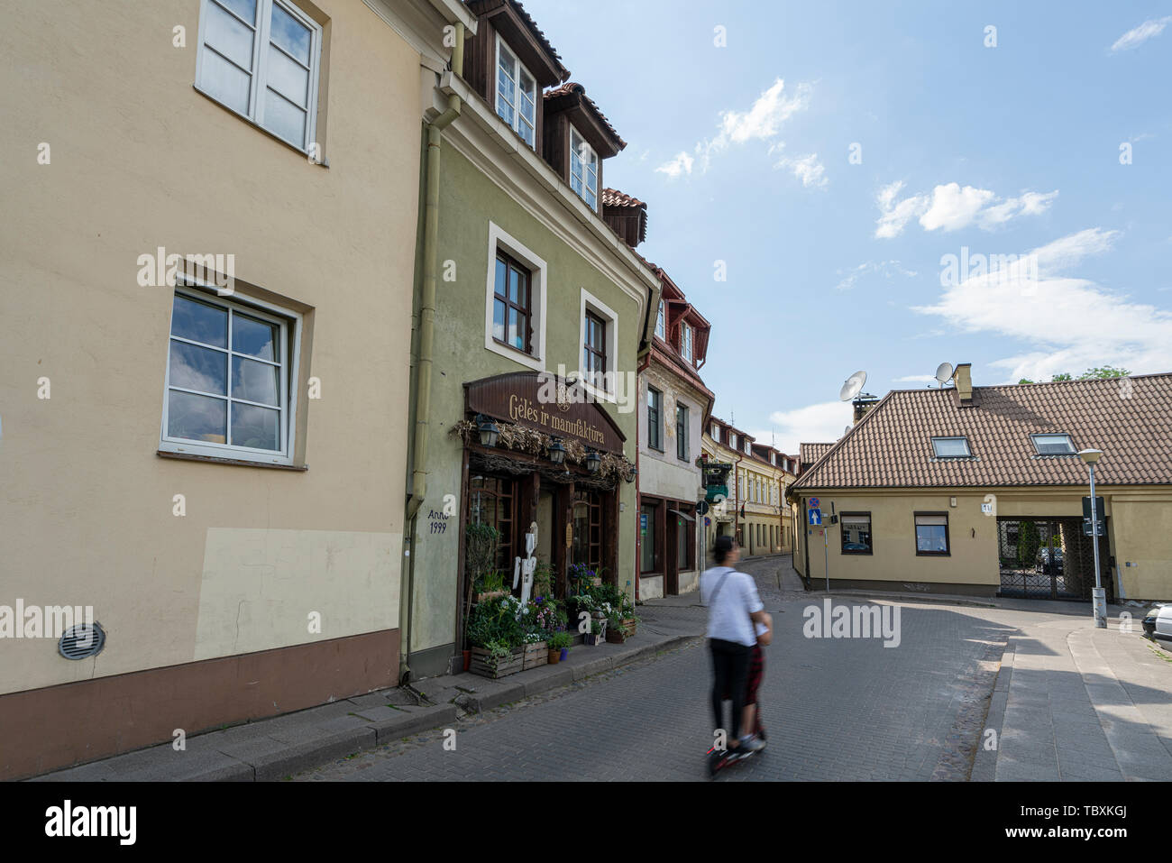 Vilnius, Lithuania. May 2019.   The typical streets of the historic center of the city Stock Photo