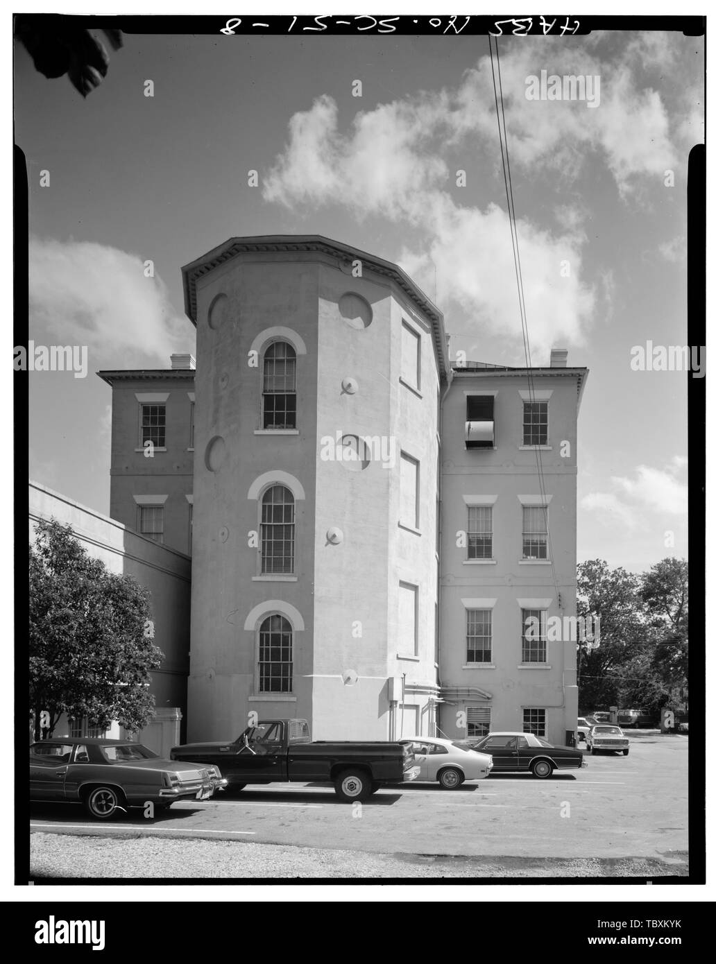 NORTH (REAR) ELEVATION, FROM GROUND LEVEL  MiddletonPinckney House, 14 George Street, Charleston, Charleston County, SC Pinckney, Thomas Middleton, John Elliot, Juliet Georgiana Pinckney, Thomas Stock Photo