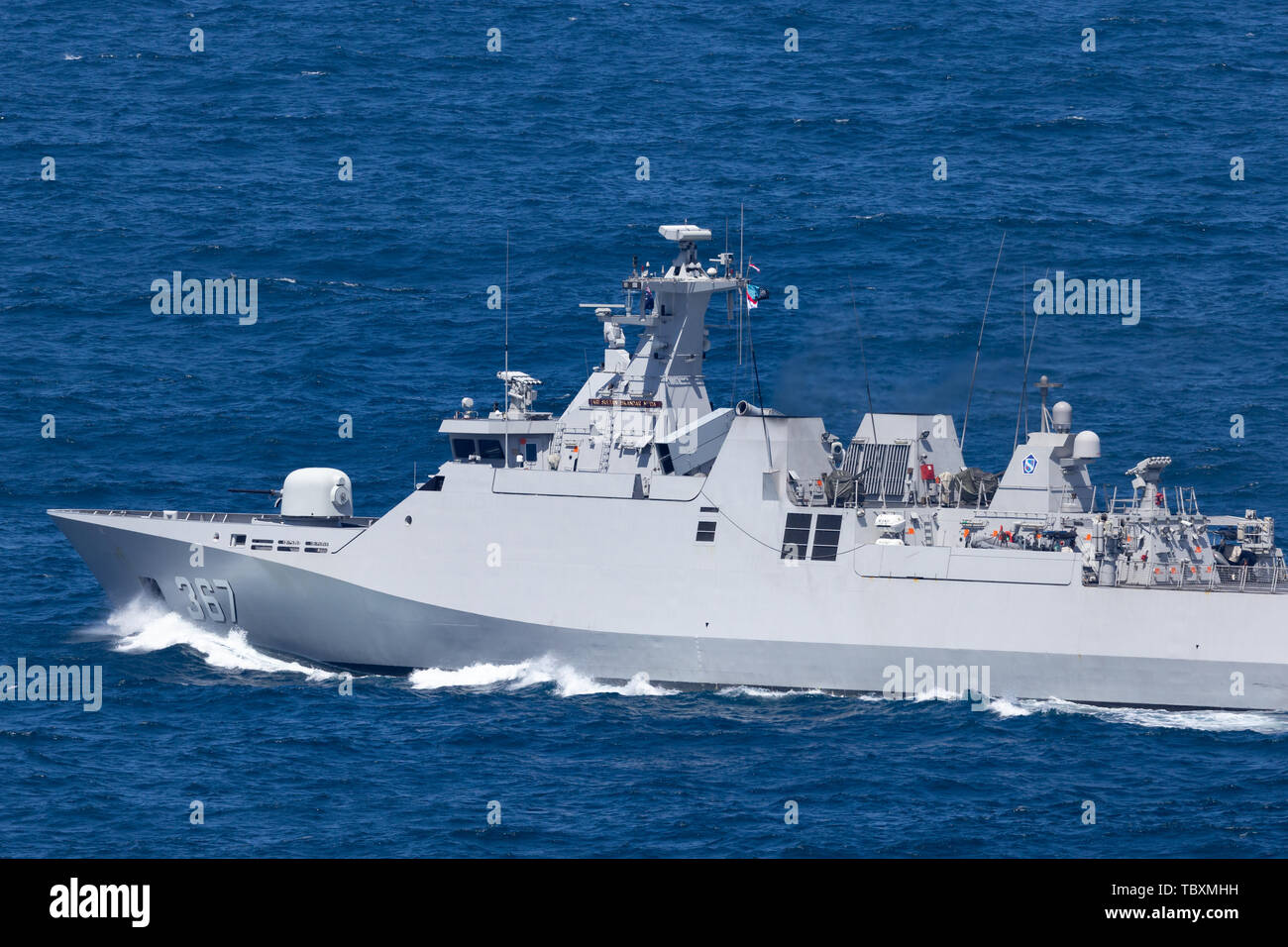 KRI Iskandar Muda (367) SIGMA class corvette belonging to the Indonesian National Army Navy. Stock Photo