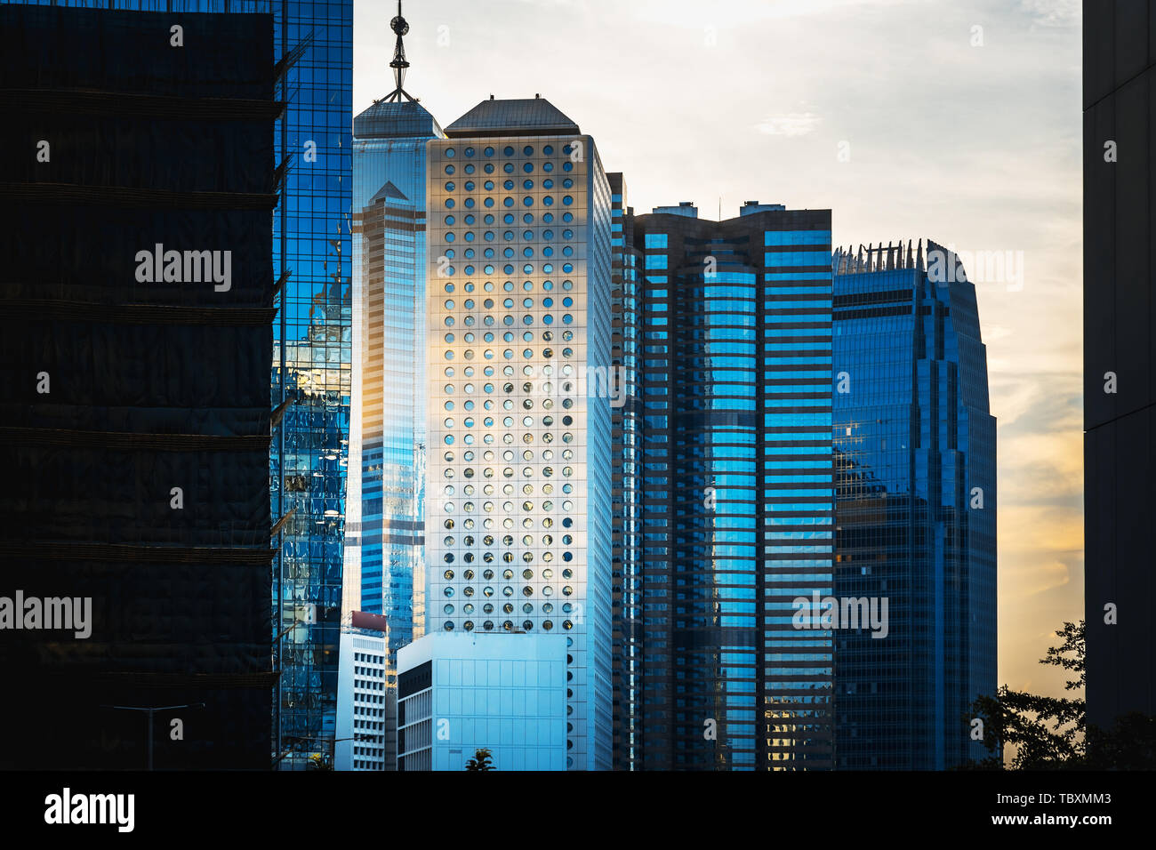 Hong Kong Commercial Building Close Up Stock Photo Alamy