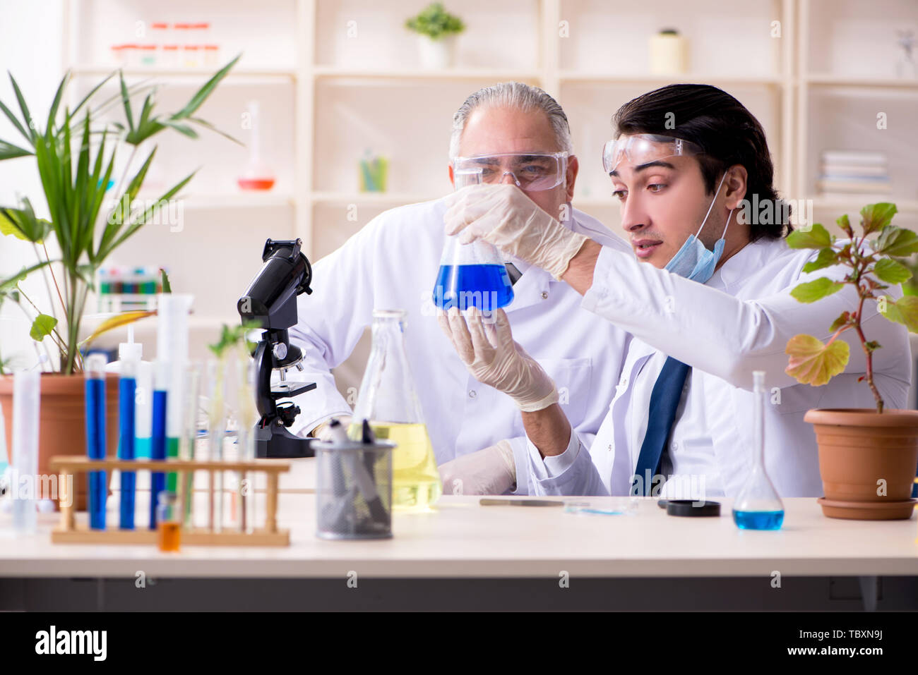 Microchemists Two chemists working in the lab Stock Photo - Alamy