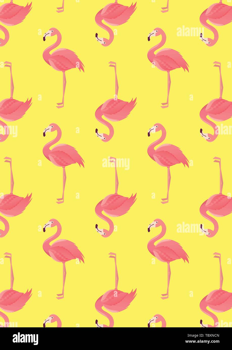 seamless flamingo pattern vector illustration Stock Vector Image & Art ...