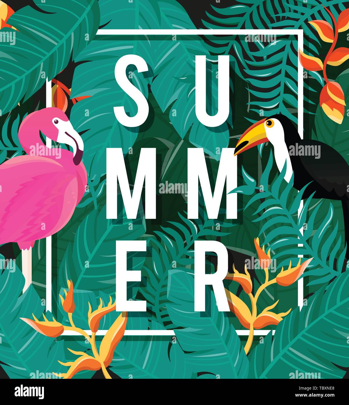 Tropical Flowers Background. Summer Design. Vector Stock Vector Image ...
