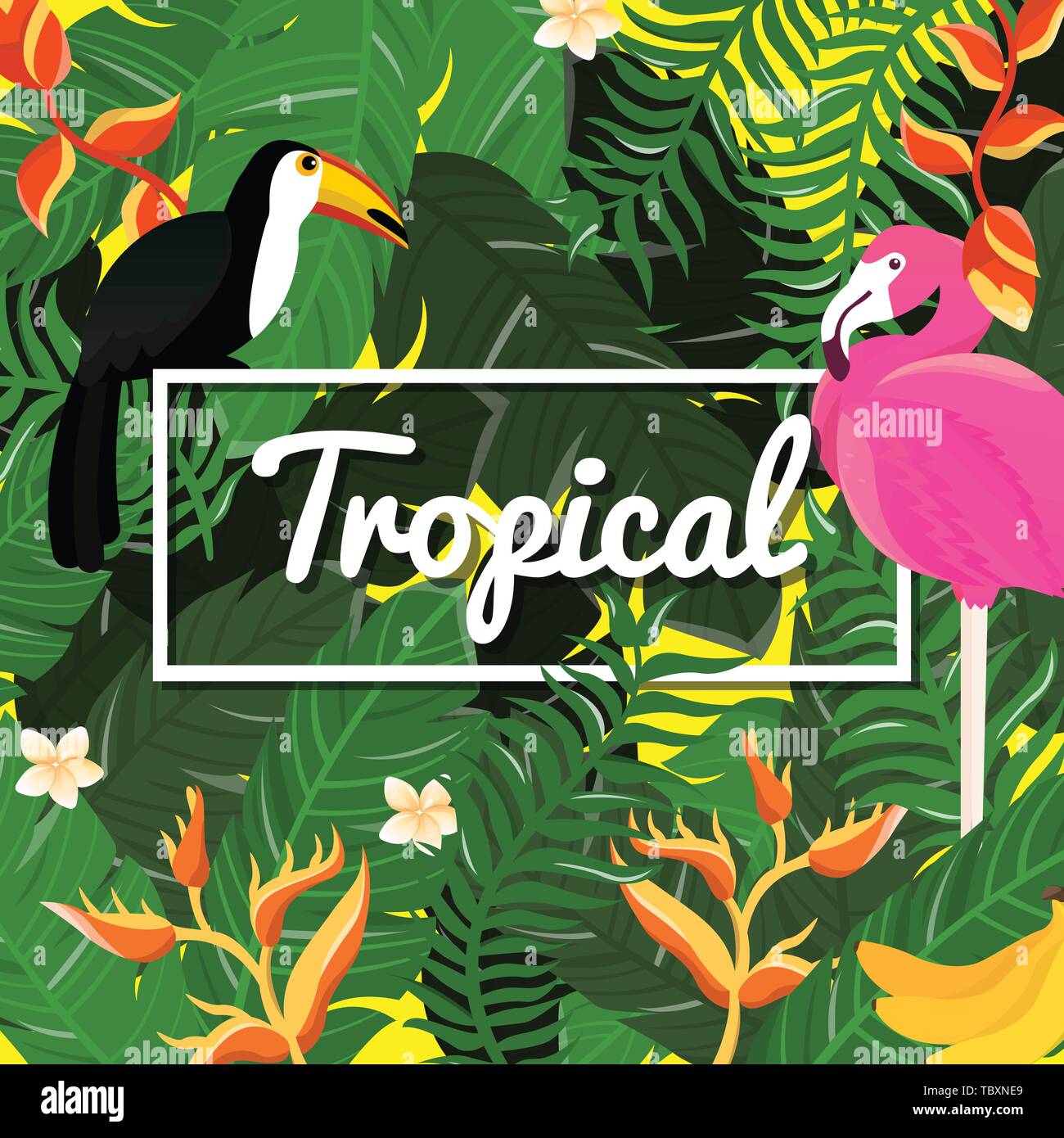 Tropical Flowers Background. Summer Design. Vector Stock Vector Image ...