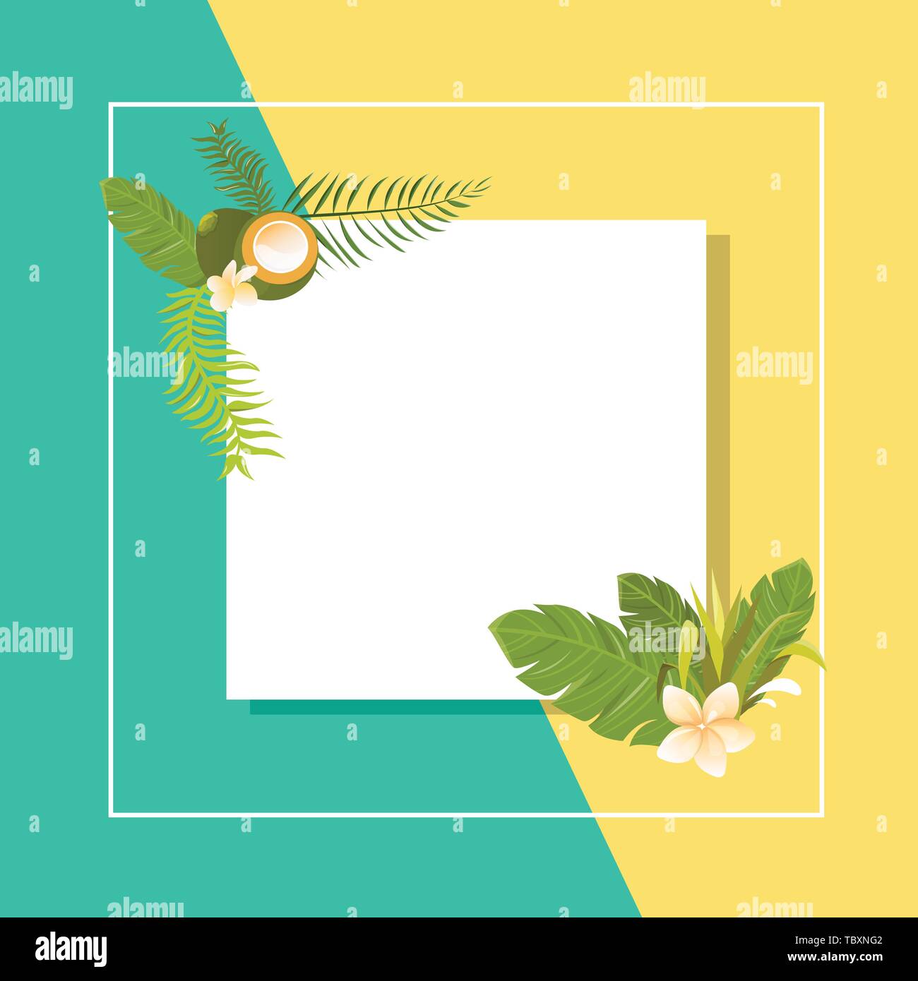 Tropical Flowers Background. Summer Design. Vector Stock Vector Image ...