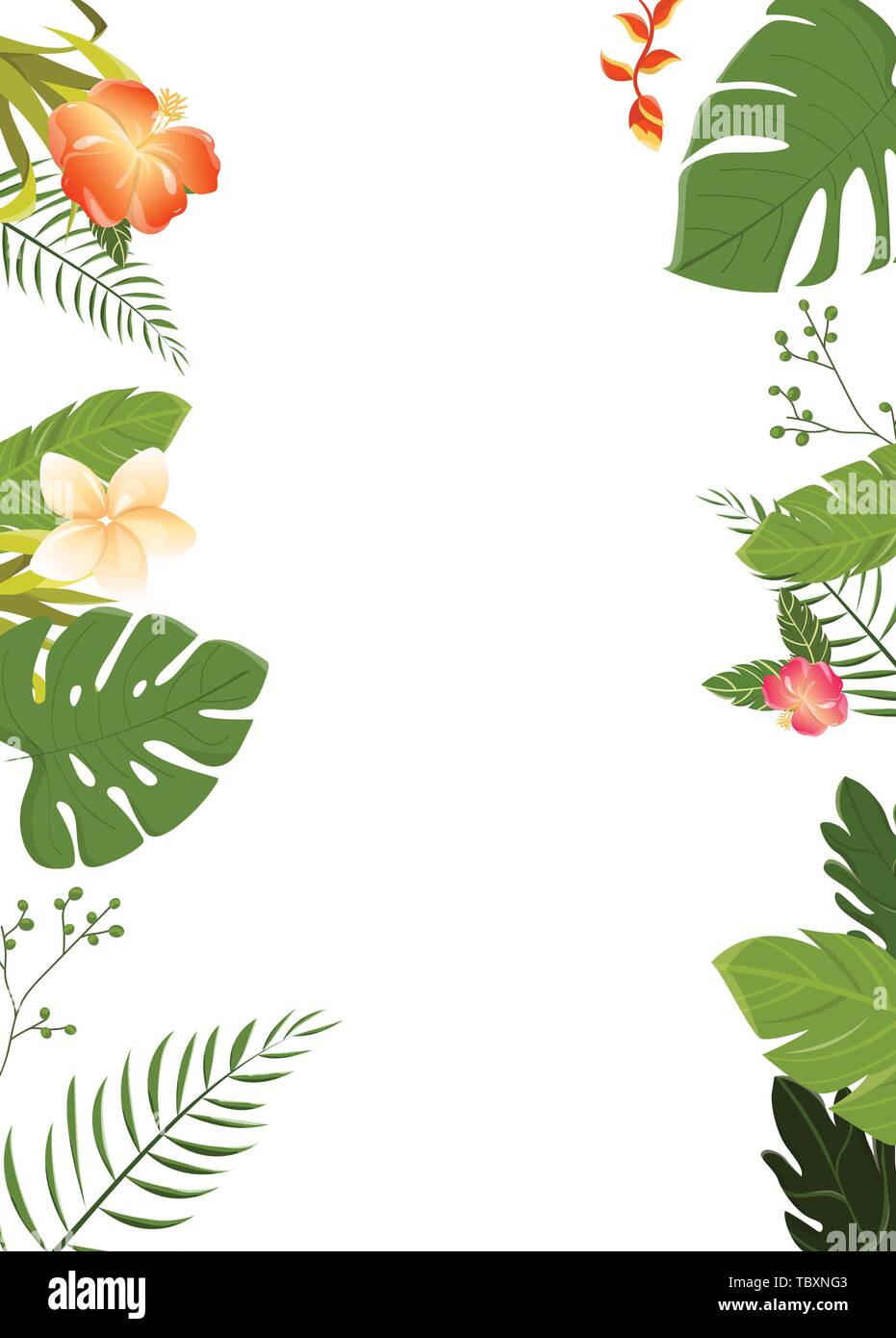 Tropical Flowers Background. Summer Design. Vector Stock Vector Image ...