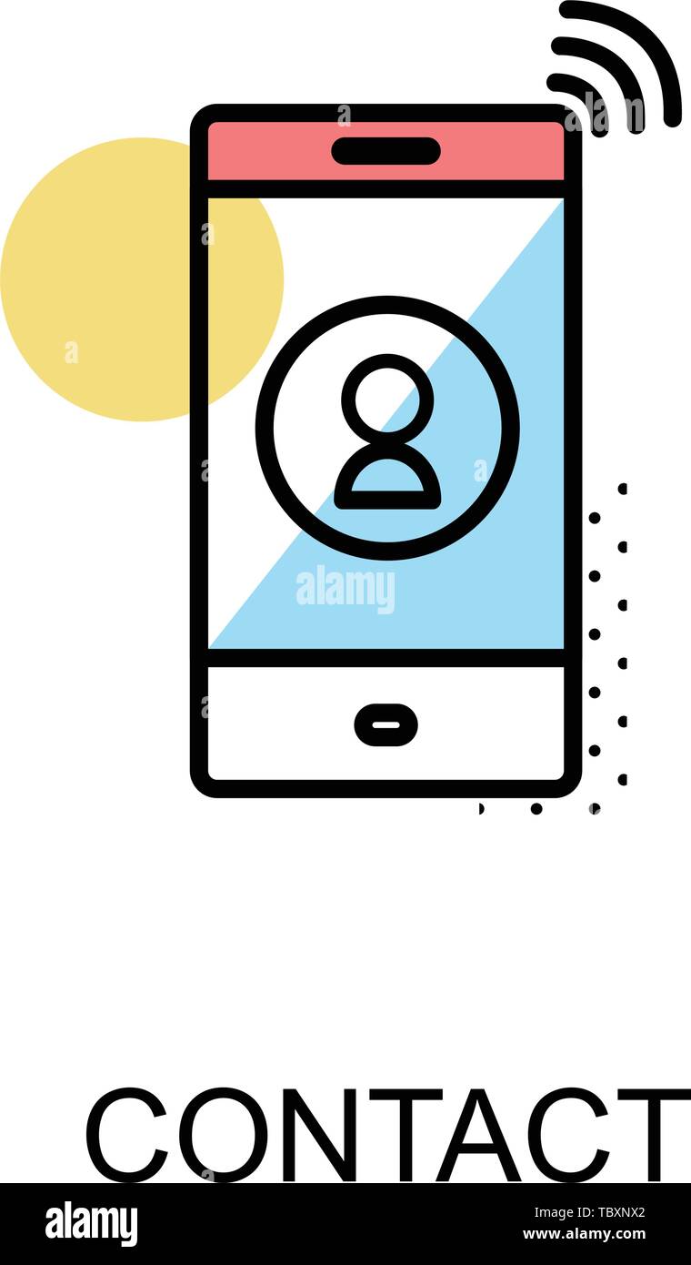 Contact icon and cellphone on white background with illustration  design.vector Stock Vector Image & Art - Alamy