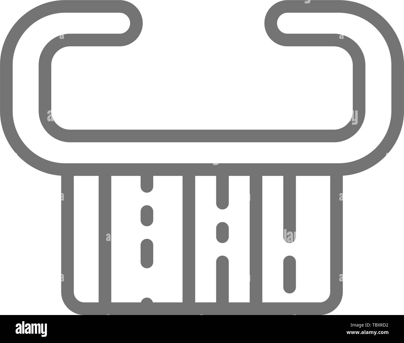 Hand grip nail, manicure brush line icon. Stock Vector