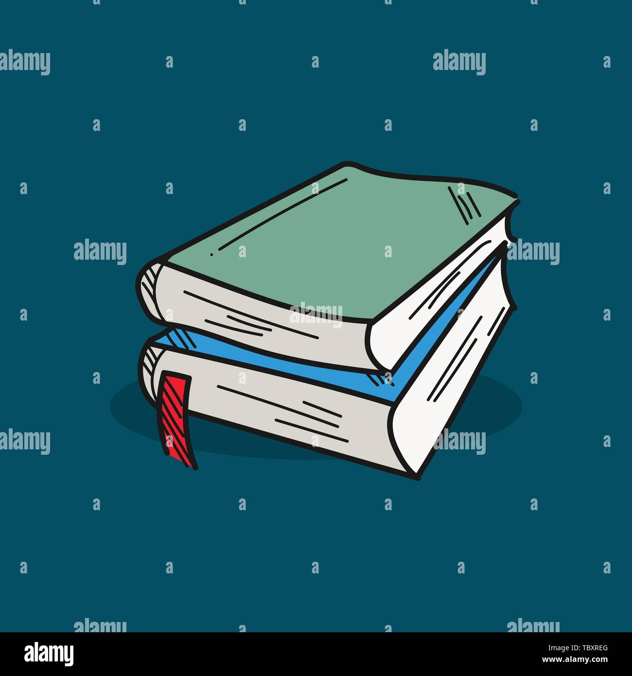 Antique book stack on Stock Vector Images - Alamy