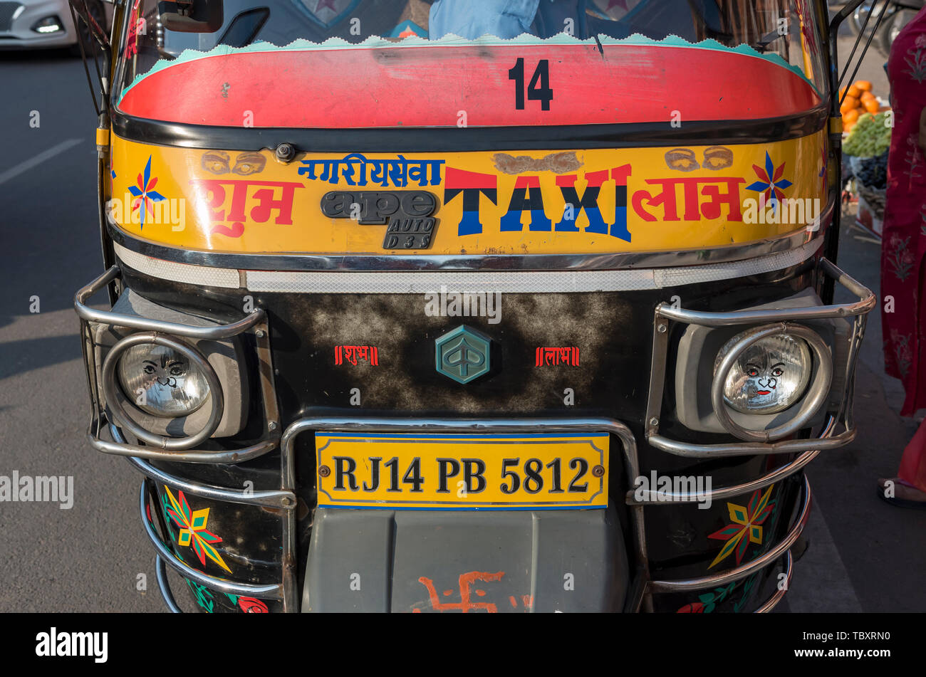 Auto-rickshaw, Jaipur, Rajasthan, India Stock Photo