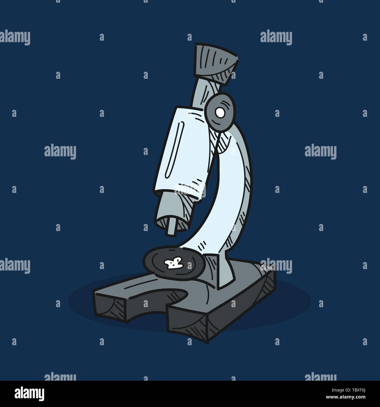 Microscope illustration on color background Stock Vector