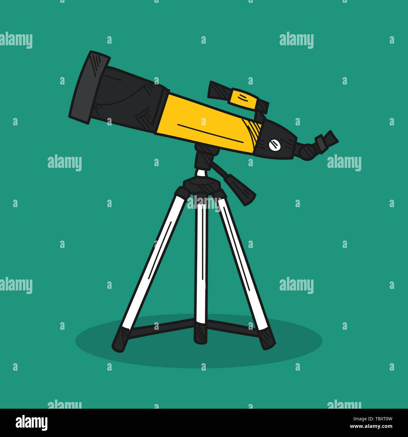Telescope illustration on color background Stock Vector