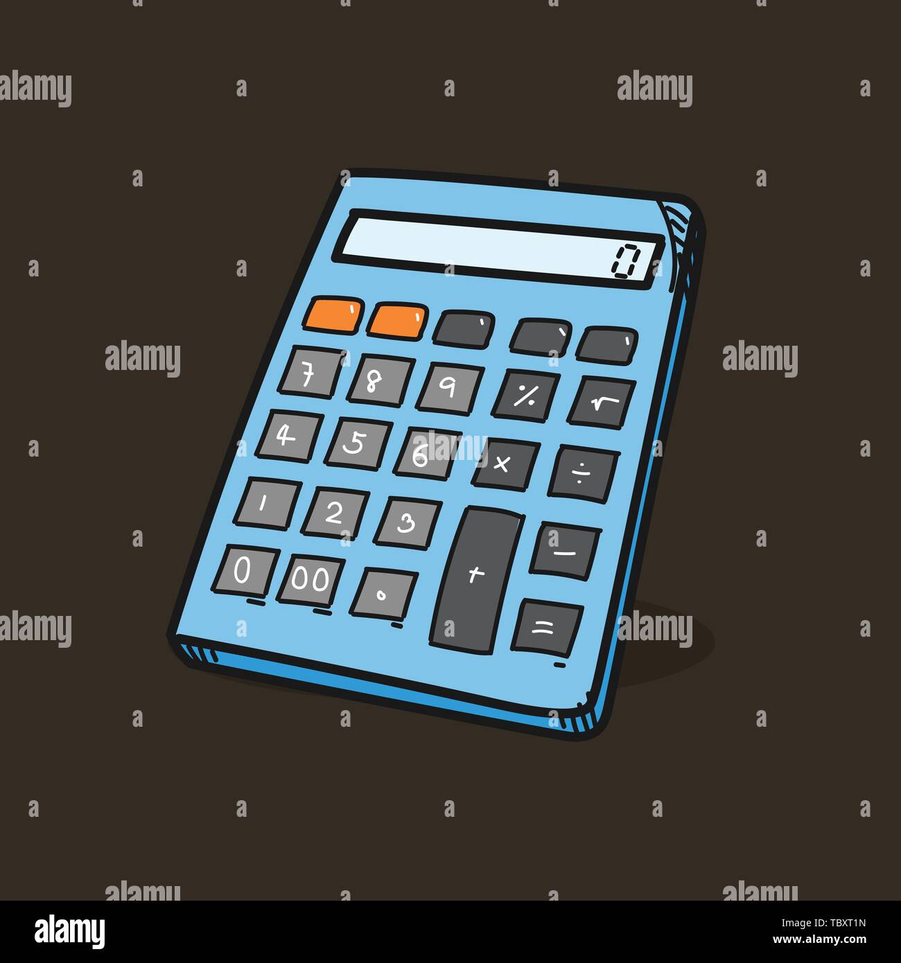 Calculator hand draw color icon hi-res stock photography and images - Alamy