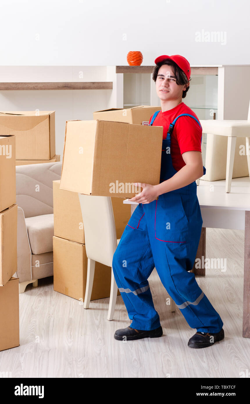 Young male contractor boxes hi-res stock photography and images - Alamy