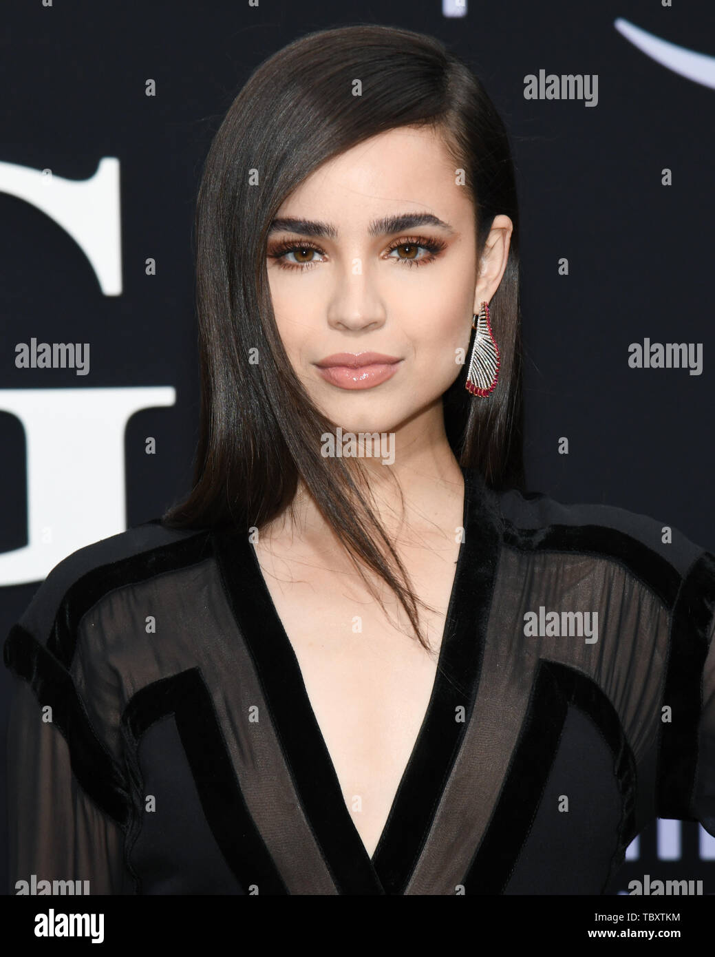 June 3, 2019 - Westwood, California, USA - 02, June 2019 - Westwood Village, California. Sofia Carson attends Premiere Of Amazon Prime Video's 'Chasing Happiness' at the Regency Village Bruin Theatre. (Credit Image: © Billy Bennight/ZUMA Wire) Stock Photo