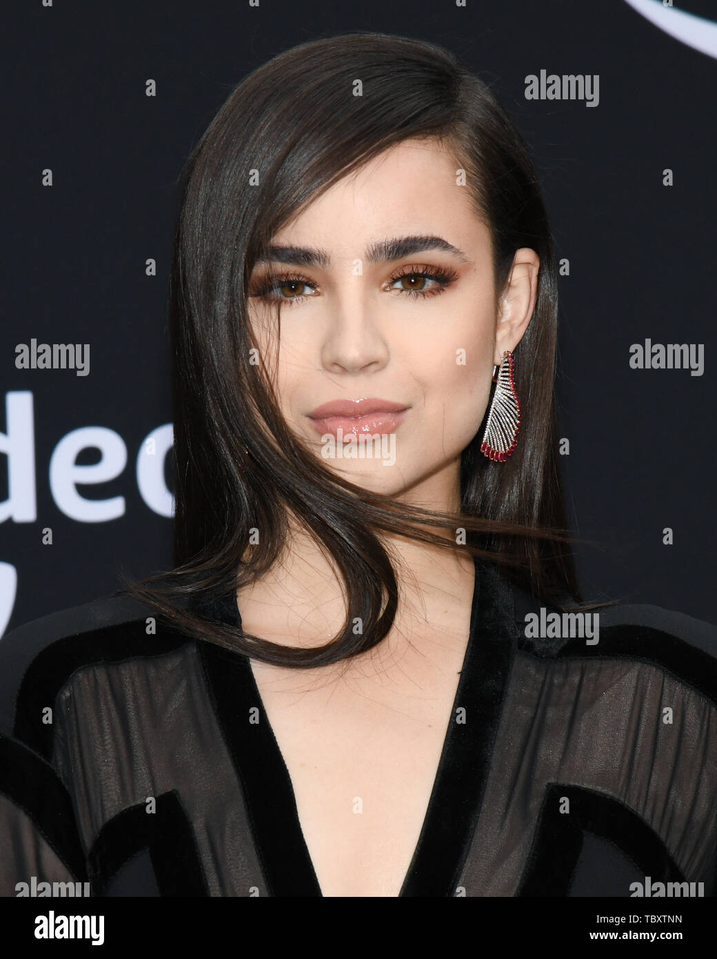 June 3, 2019 - Westwood, California, USA - 02, June 2019 - Westwood Village, California. Sofia Carson attends Premiere Of Amazon Prime Video's 'Chasing Happiness' at the Regency Village Bruin Theatre. (Credit Image: © Billy Bennight/ZUMA Wire) Stock Photo