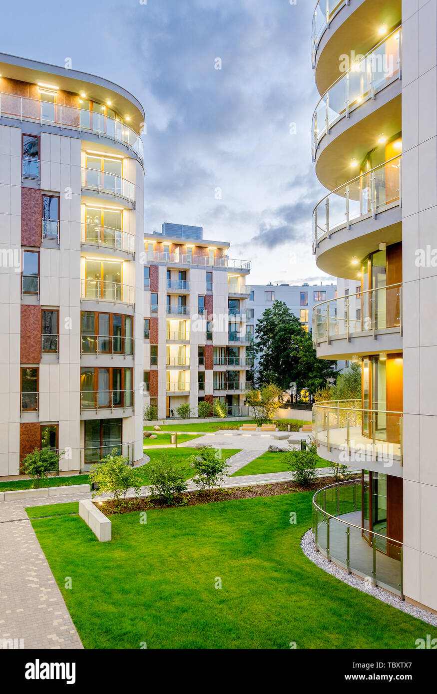 Modern housing estate 'Powisle Park'. Warsaw, mazzovian province