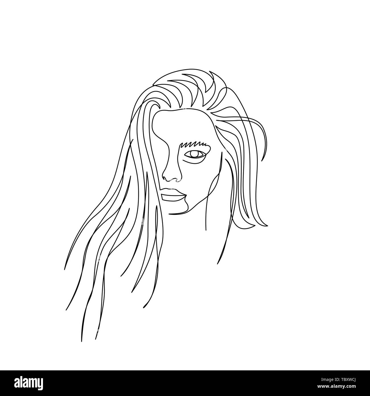 Line drawing face hi-res stock photography and images - Alamy