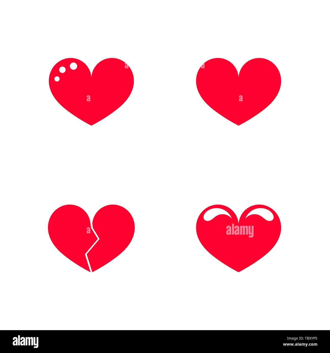 Red heart icons. Vector illustration Stock Vector Image & Art - Alamy