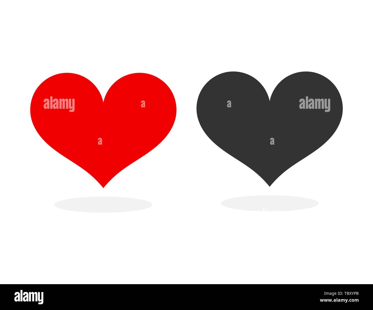 Red and black hearts icons. Vector illustration Stock Vector Image ...