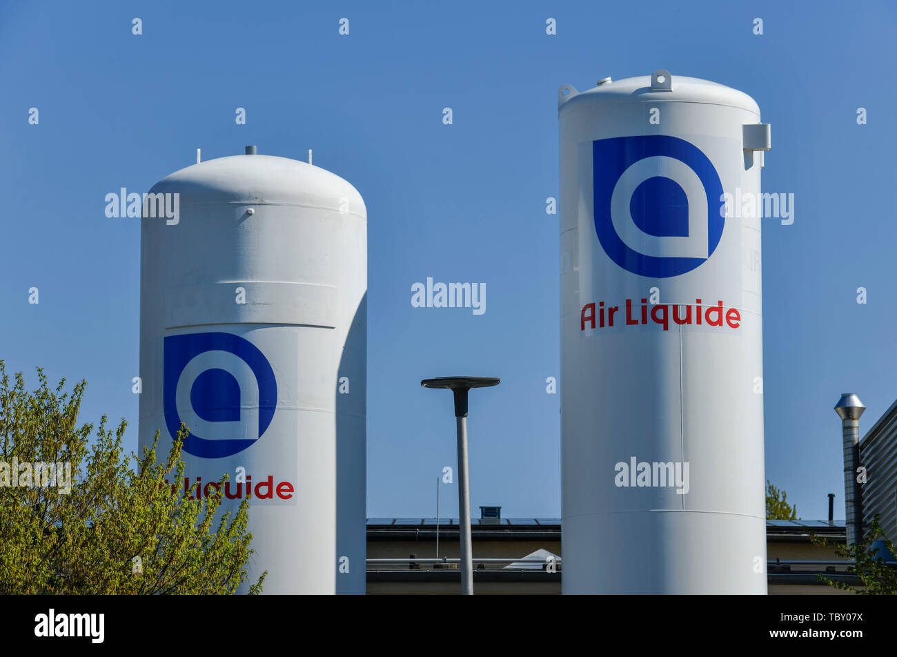 Gas tank, air Liquid, Magnusstrasse, eagle court, Treptow-Köpenick, Berlin, Germany, Gasbehälter, Air Liquide, Magnusstraße, Adlershof, Deutschland Stock Photo