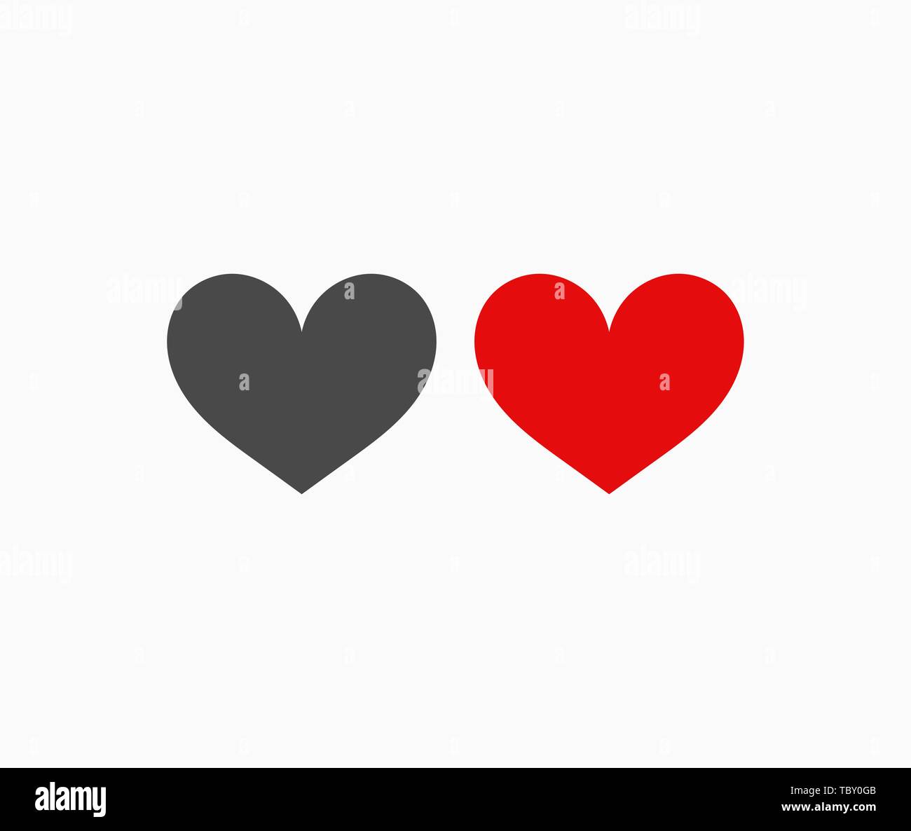 Red and black hearts icons. Vector illustration Stock Vector Image ...