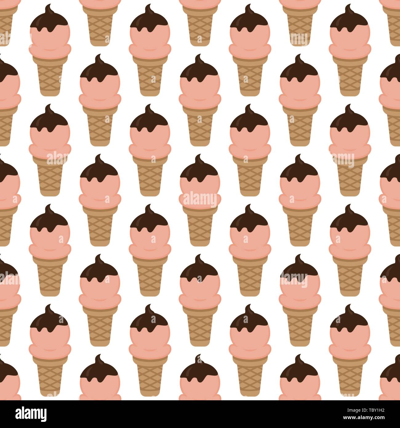 Ice cream cone seamless art white pattern background Stock Vector Image ...