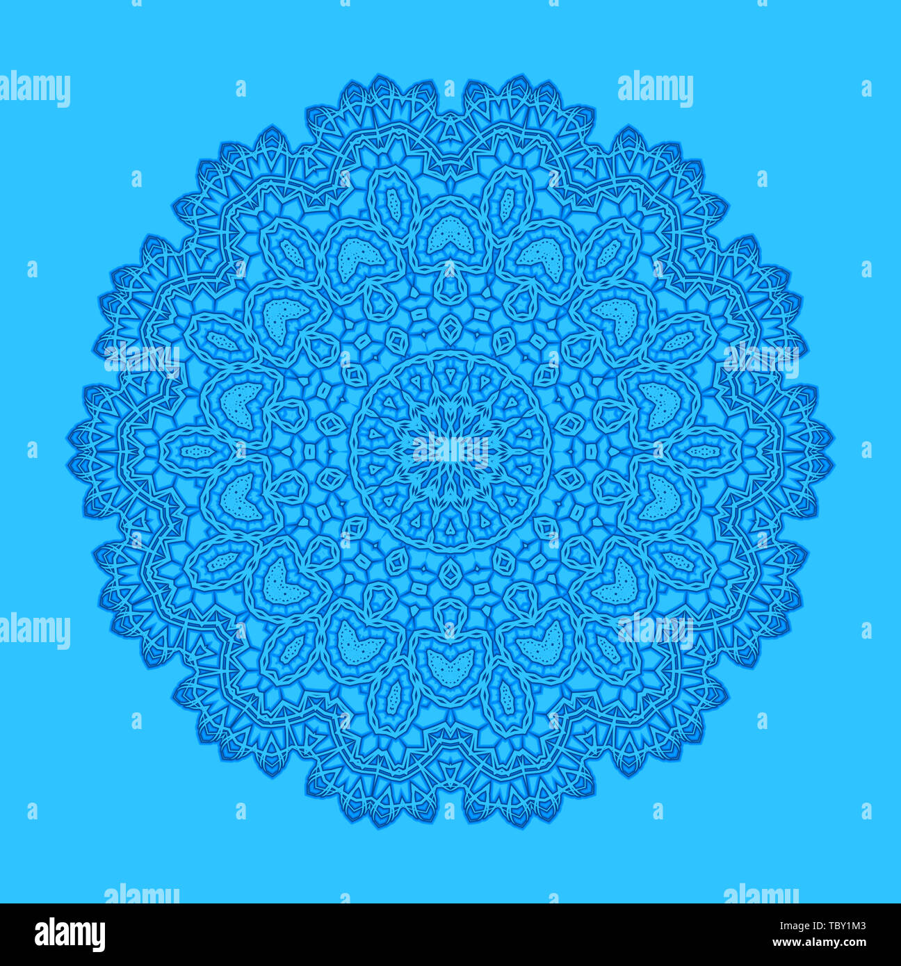 Shape with abstract pattern on blue background Stock Photo - Alamy