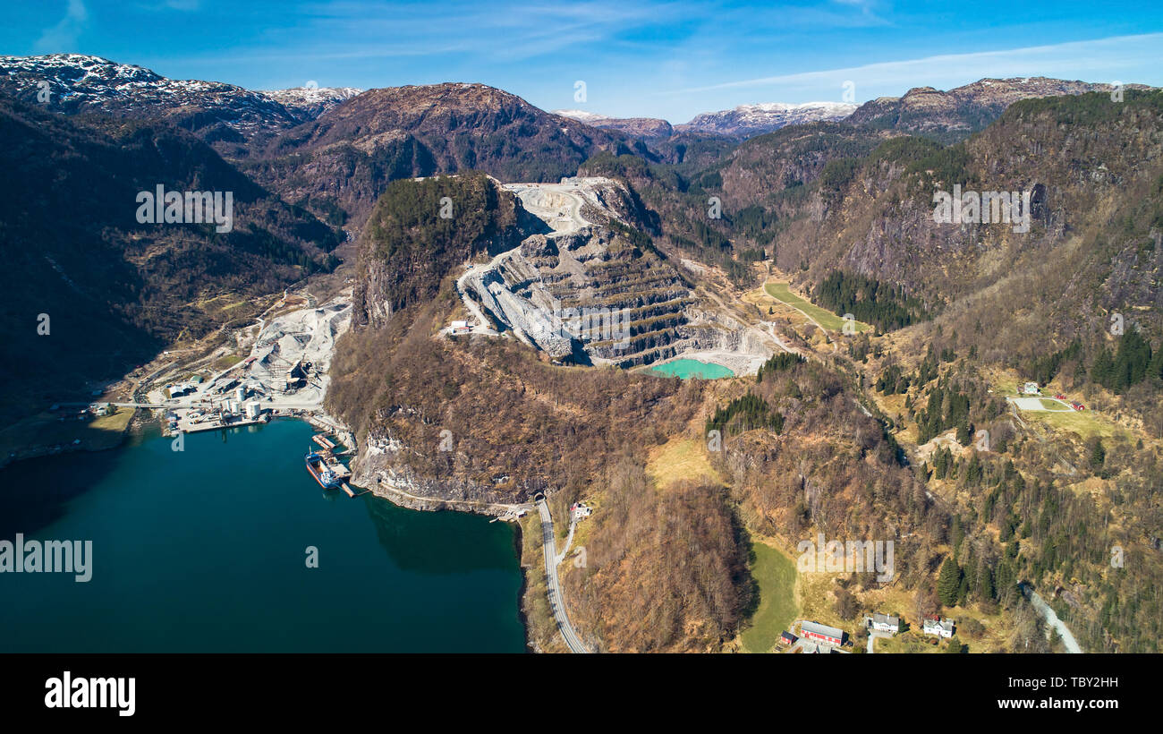 Mine pit. Hordaland, Norway. Stock Photo