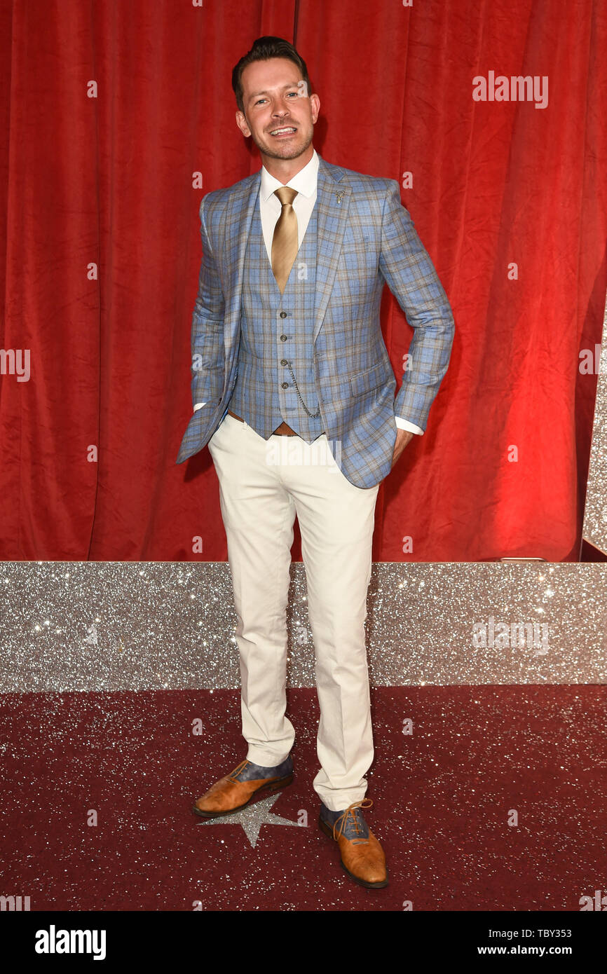 LONDON, UK. June 01, 2019: Ashley Taylor Dawson arriving for The British Soap Awards 2019 at the Lowry Theatre, Manchester. Picture: Steve Vas/Featureflash Stock Photo