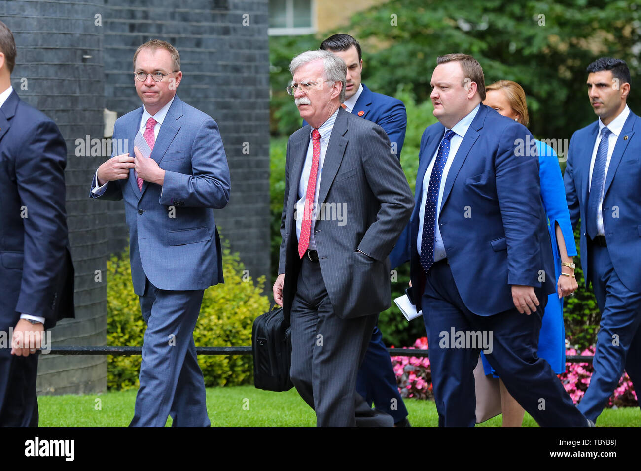 Downing Street, London, UK. 4th June, 2019. John Bolton National Security Advisor of the United States and the US President's entourage arrives in Downing Street as US President Donald Trump and First Lady Melania Trump continues their State Visit to the UK. Credit: Dinendra Haria/Alamy Live News Stock Photo