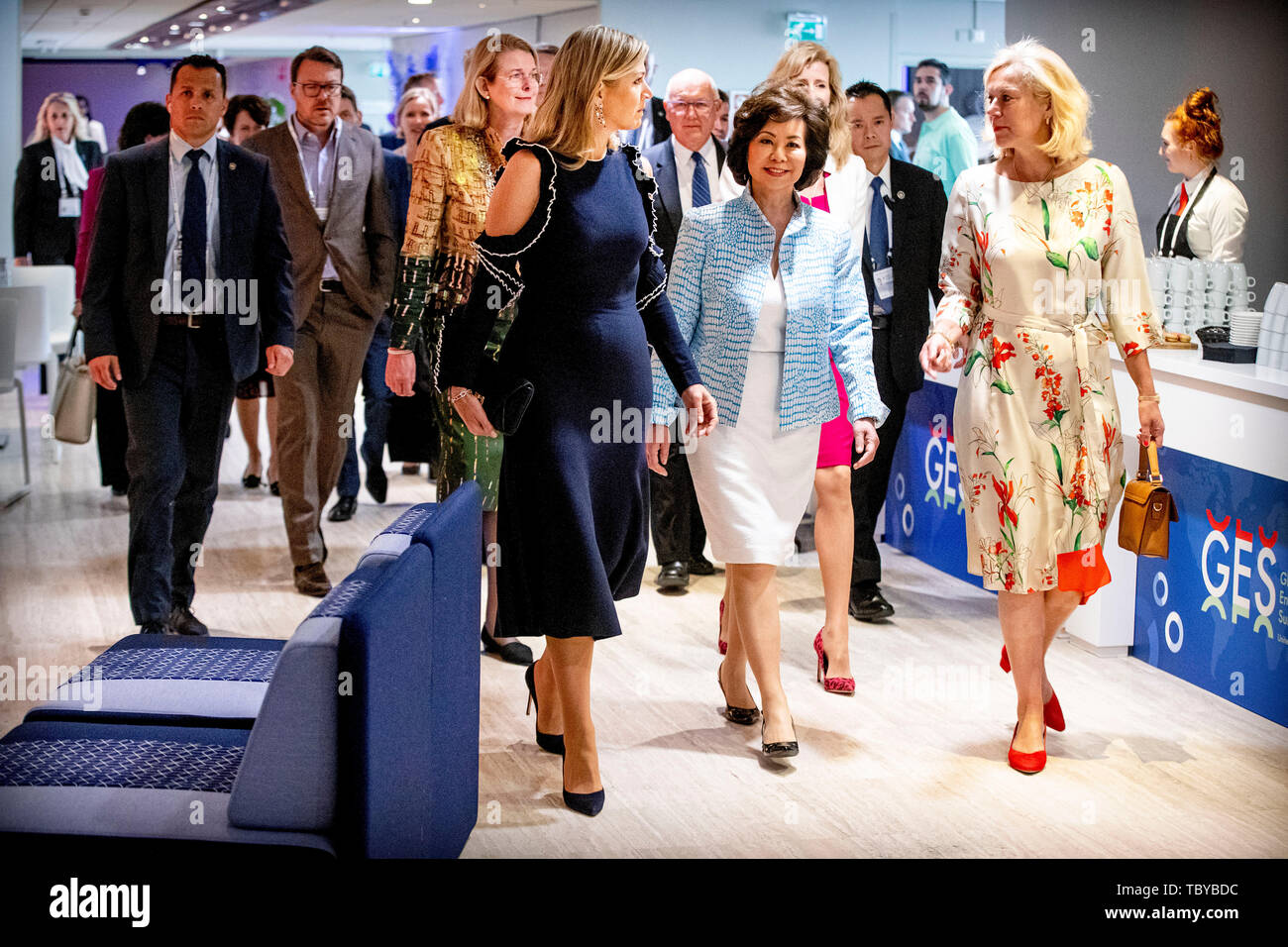 The Hague, The Netherlands. 4th June, 2019. Queen Maxima of The Netherlands attends the Global Entrepreneurship Summit (GES) in the World Forum in The Hague, The Netherlands, 4 June 2019. Credit: Patrick van Katwijk |/dpa/Alamy Live News Stock Photo