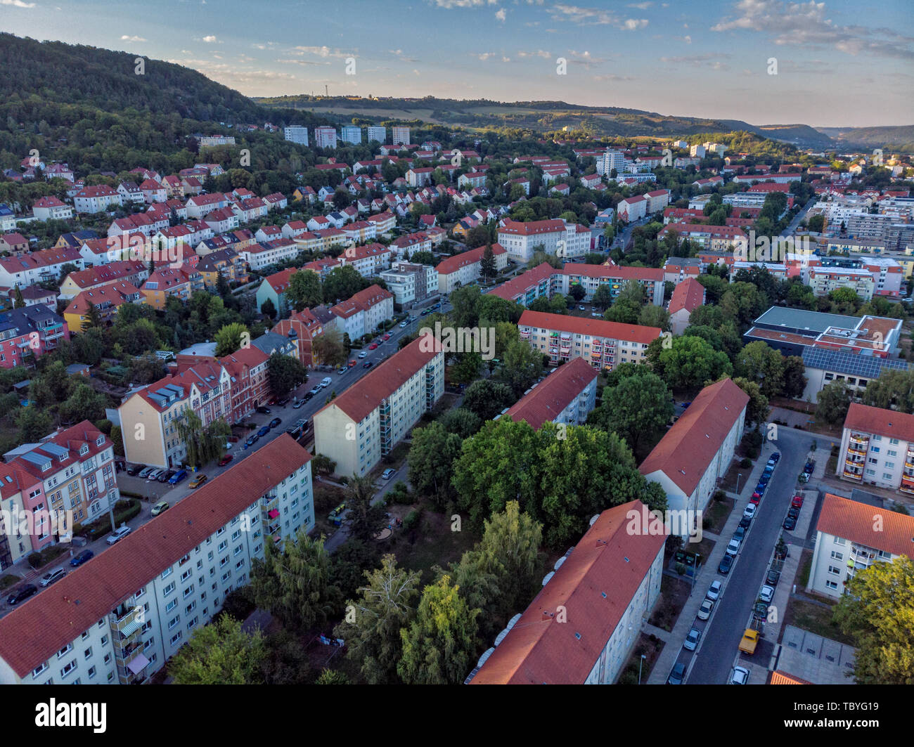 Jena Nord with a view towards Jena Zwätzen Stock Photo Alamy