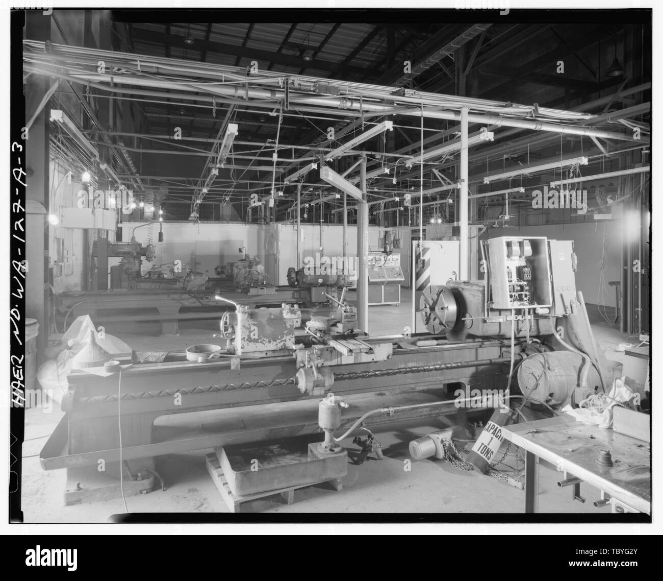 Machine Shop for Research and Development testing, 189D. Looking north