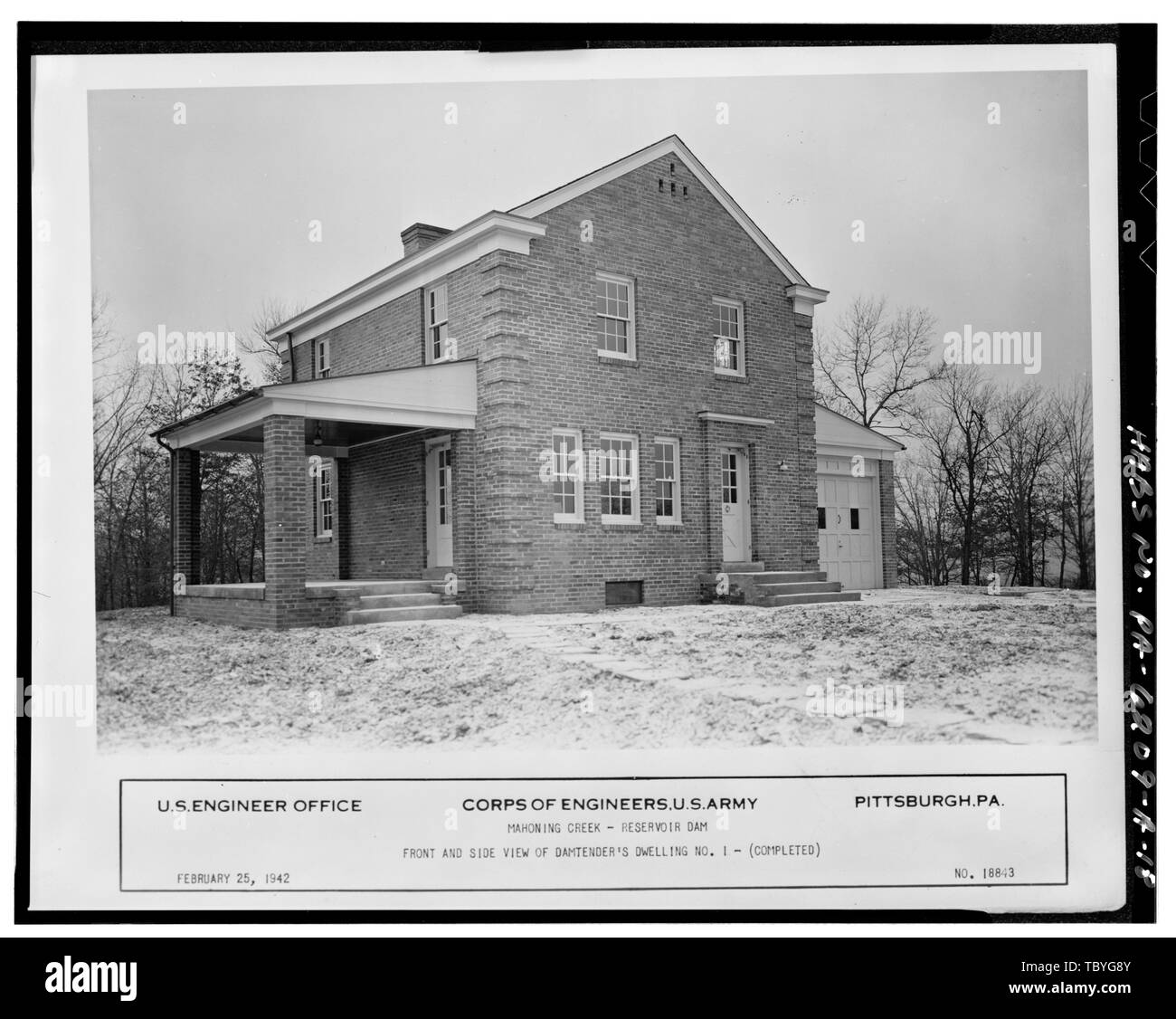 Mahoning Creek Dam, Damtender's Dwelling No. 1, 6 miles east of S.R. 28, Kittanning, Armstrong County, PA Stock Photo