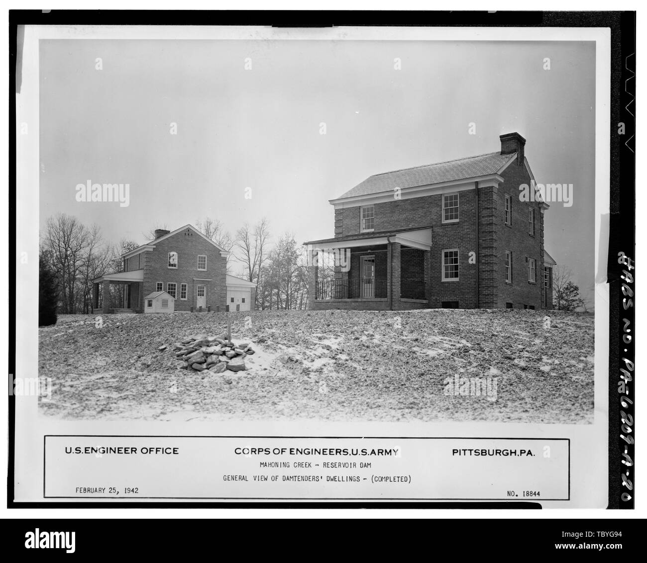 Mahoning Creek Dam, Damtender's Dwelling No. 1, 6 miles east of S.R. 28, Kittanning, Armstrong County, PA Stock Photo