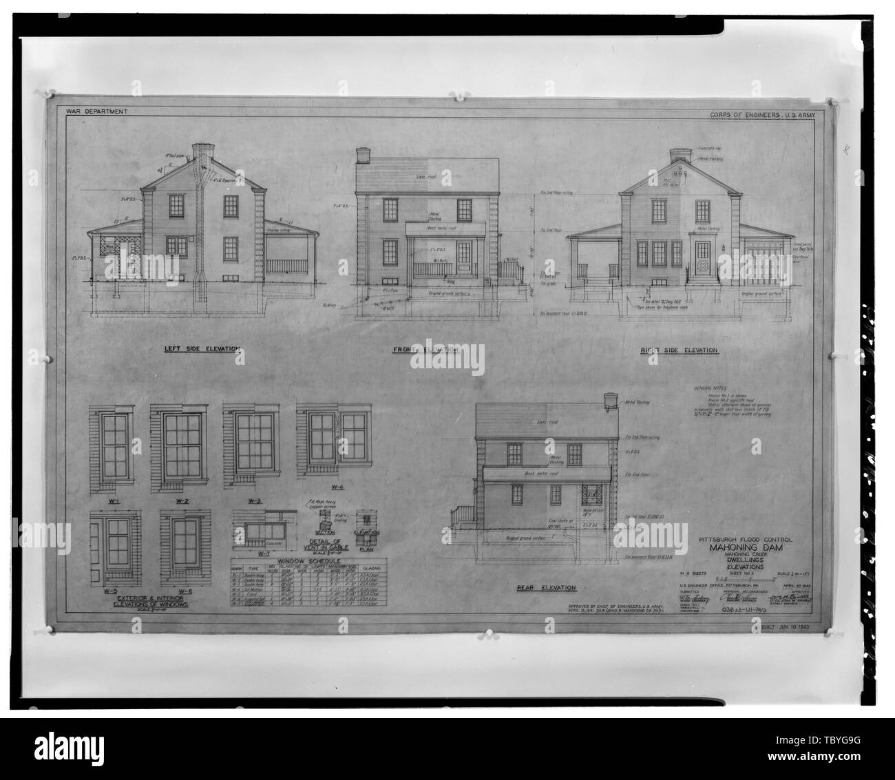 Mahoning Creek Dam, Damtender's Dwelling No. 1, 6 miles east of S.R. 28, Kittanning, Armstrong County, PA Stock Photo