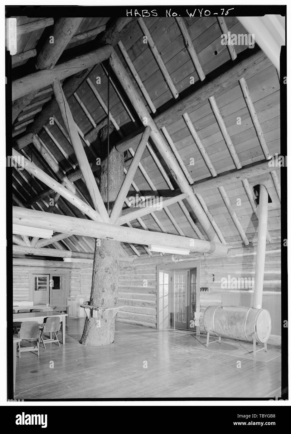 Main Lodge Interior Vertical View Of South Rear Room Tree