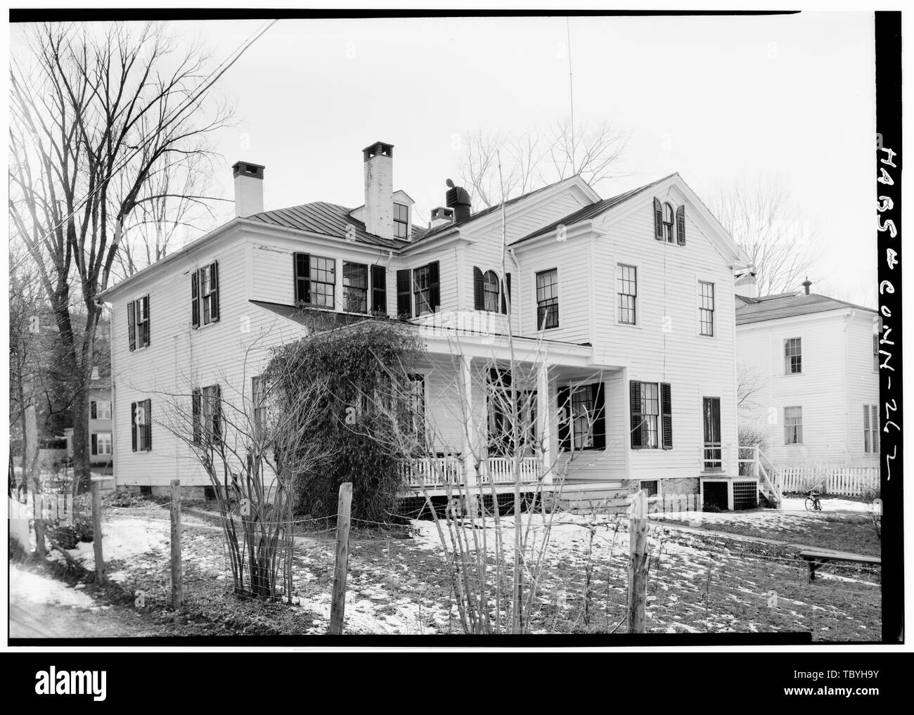 March 1961 NORTHEAST (REAR) AND SOUTHEAST ELEVATION  Hezekiah Perkins House, 185 Broadway, Norwich, New London County, CT Stock Photo